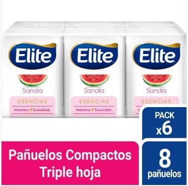Pañuelos Elite "Paquete de 6 unidades sandía" de 8 pañuelos c/u Elite